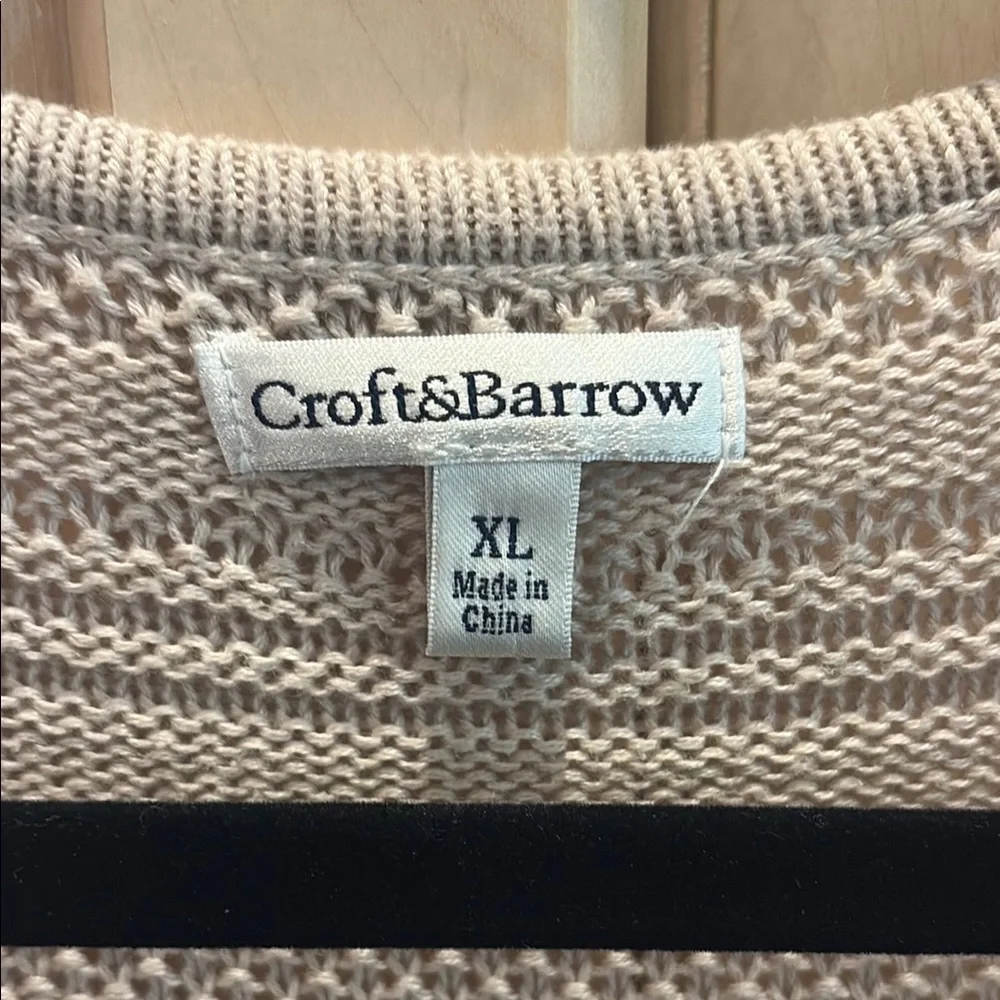 Croft & Barrow Women's Taupe Open-Front Cardigan Cottagecore Neutral XL